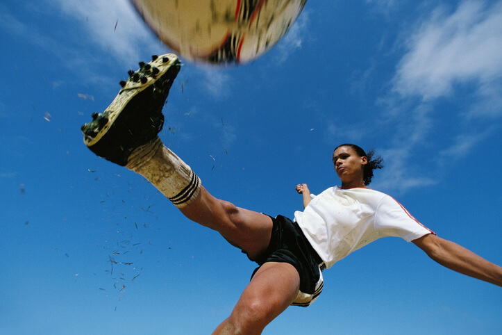 man playing soccer