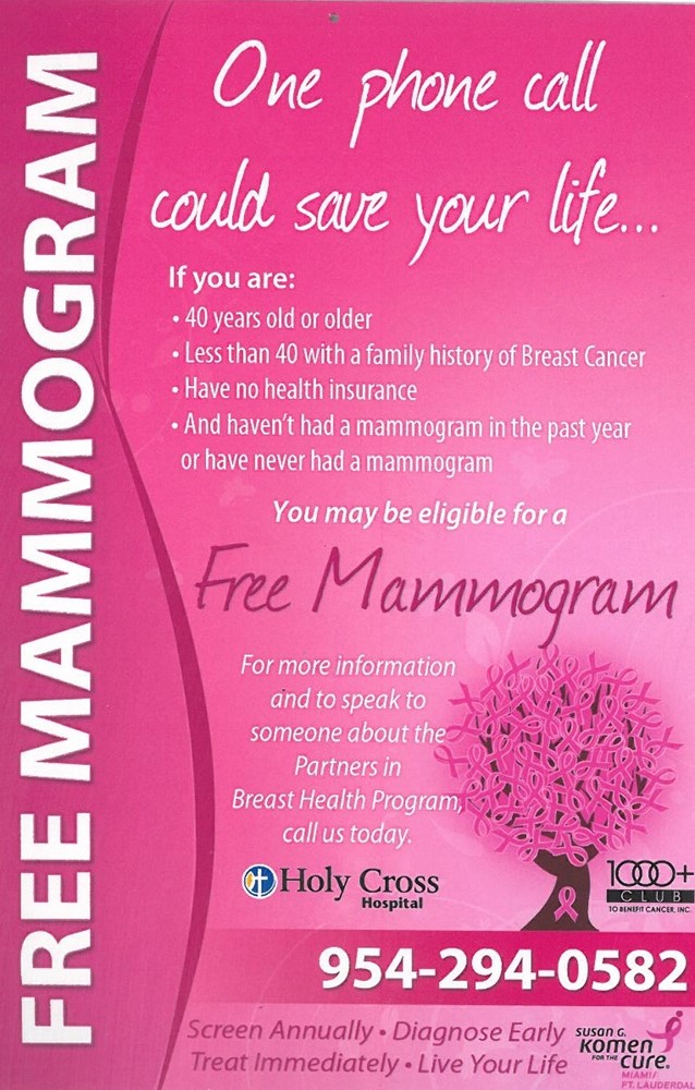 free mammogram brochure